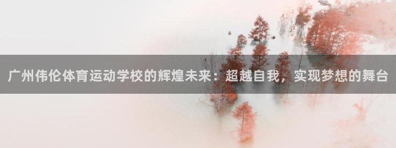 球客岛：广州伟伦体育运动学校的辉煌未来：超越自我，实现梦想的舞台
